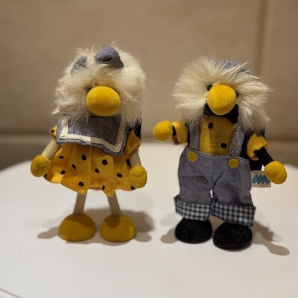 Vintage Nici Ducks Miniature Figurines Family Ducks going to school Paws & Head